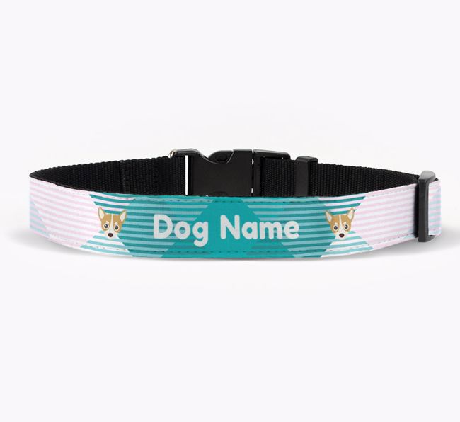 Personalised Fabric Collar with Tartan Pattern and {breedFullName} Icon
